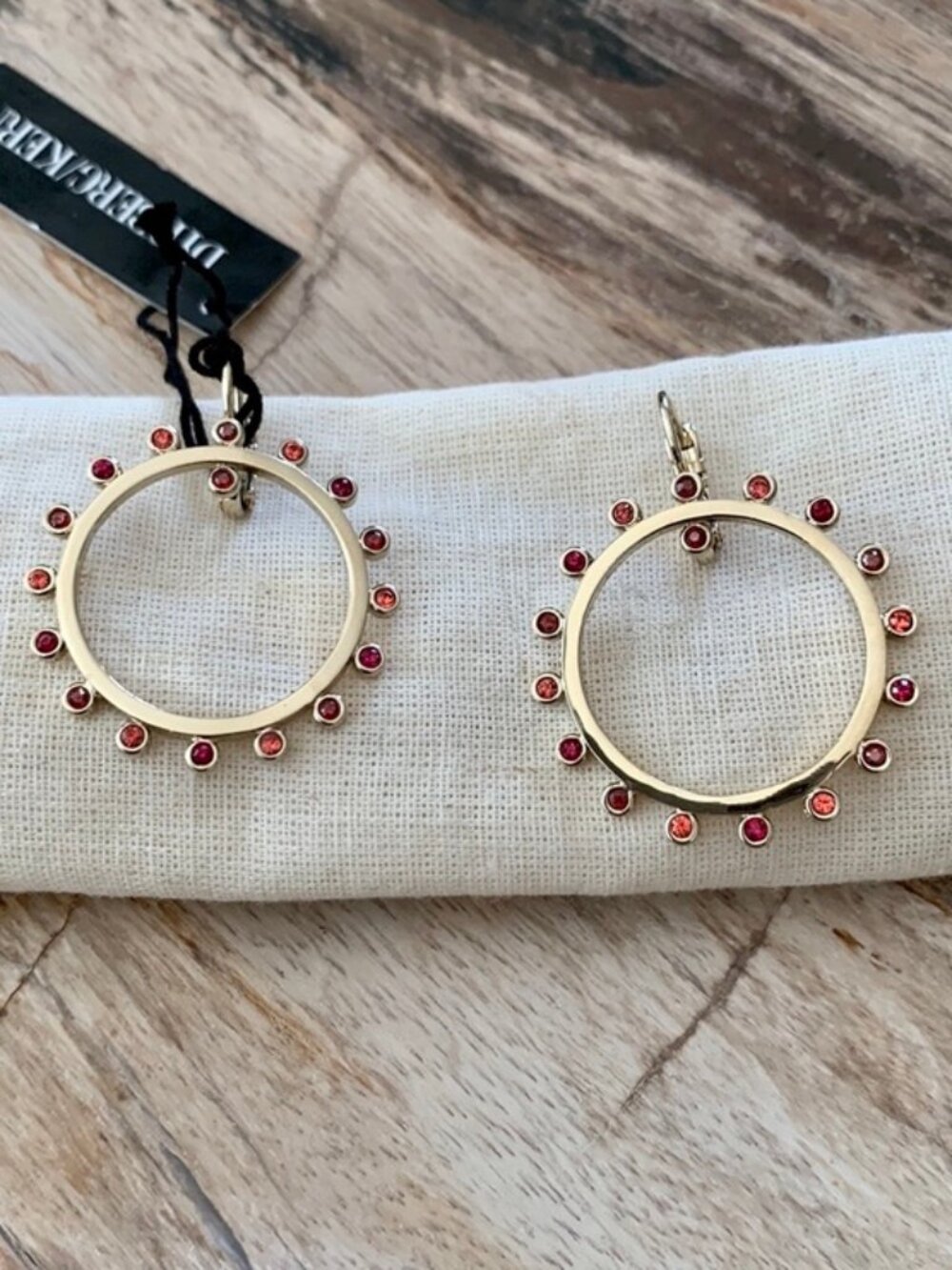 Dyrberg/Kern VILMA Swarovski crystal earrings in Red
